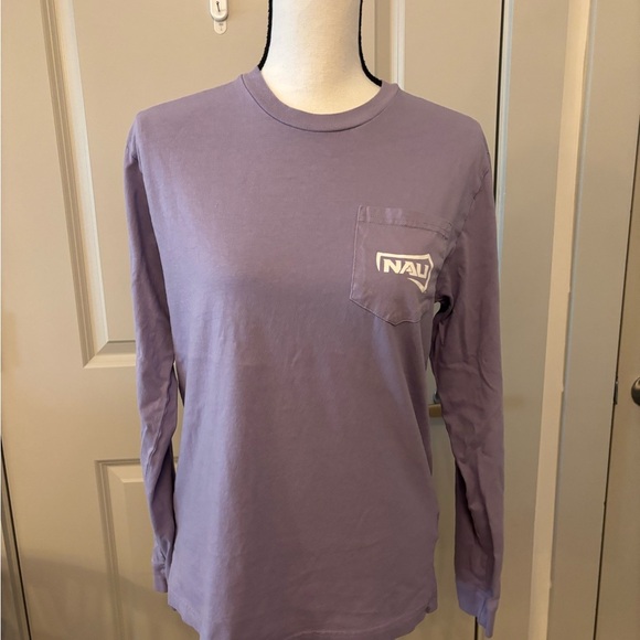 NAU college purple long sleeve graphic back tee size M - Picture 2 of 7